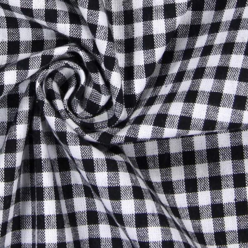 Tkanina bawełniana Kratka Vichy 0,5 cm – czerń/biel,  image number 2