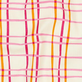 Popelina bawełniana falista krata | Poppy Fabrics – krem/róż, 
