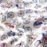 Tkanina bawełniana kreton rowery retro – biel/błękit,  thumbnail number 2