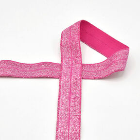 Lamówka elastyczna (guma łamana) brokat [20 mm] – pink, 