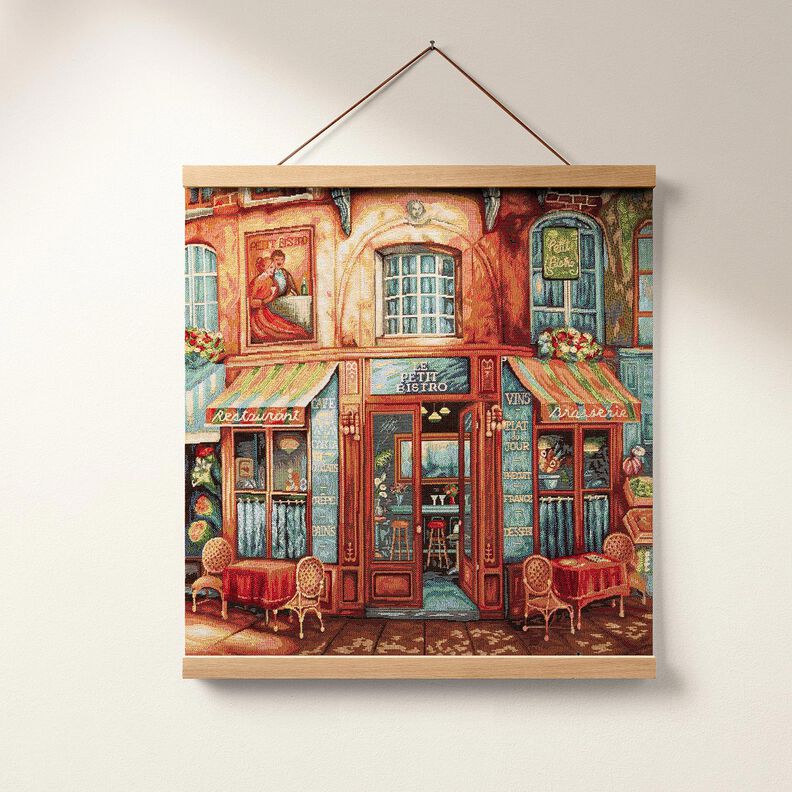 Panel dekoracyjny Gobelin bistro francuskie – błękit/terakota, image number 5