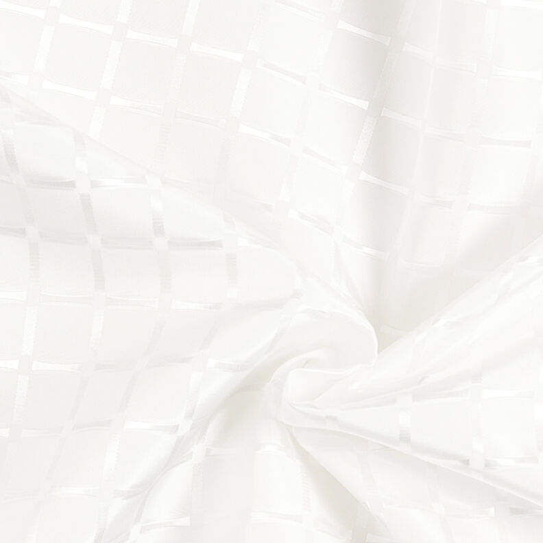 Tafta podszewkowa żakardowa w kratkę z połyskiem – biel,  image number 3