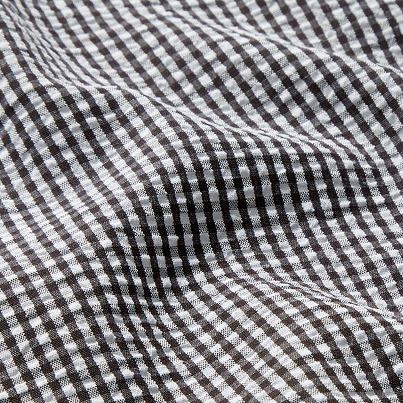 Kora w kratkę Vichy – czerń/biel,  image number 2