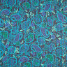 Szyfon z satynowymi, błyszczącymi paskami w kwiaty paisley – turkus/czerń,  thumbnail number 1