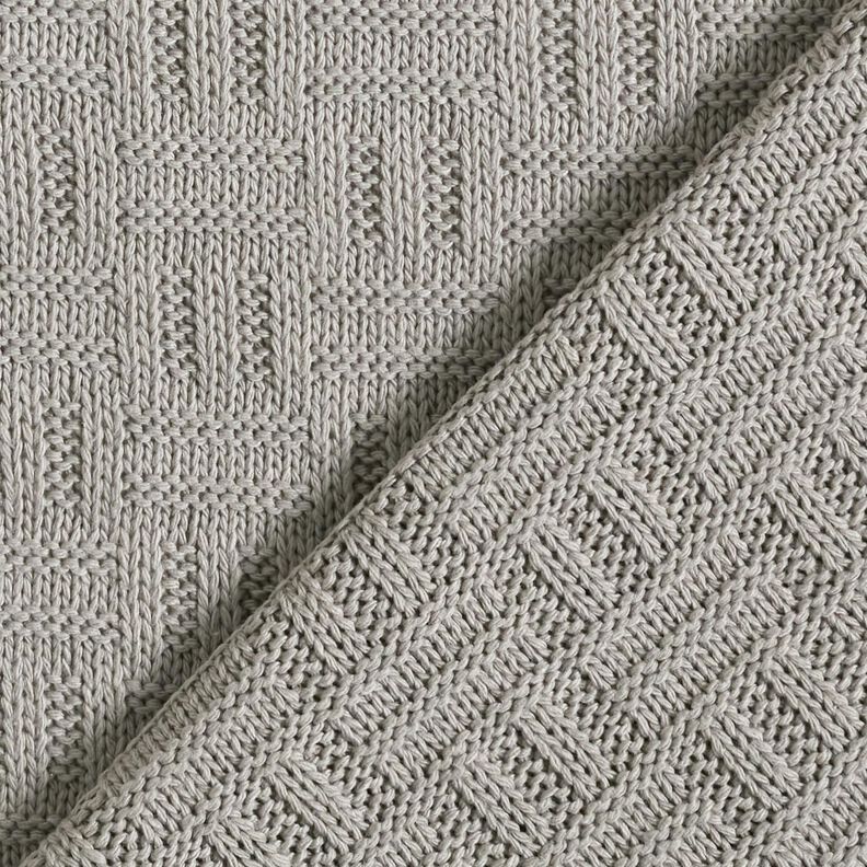 Dzianina swetrowa łamany wzór w prążki – jasnoszary,  image number 4