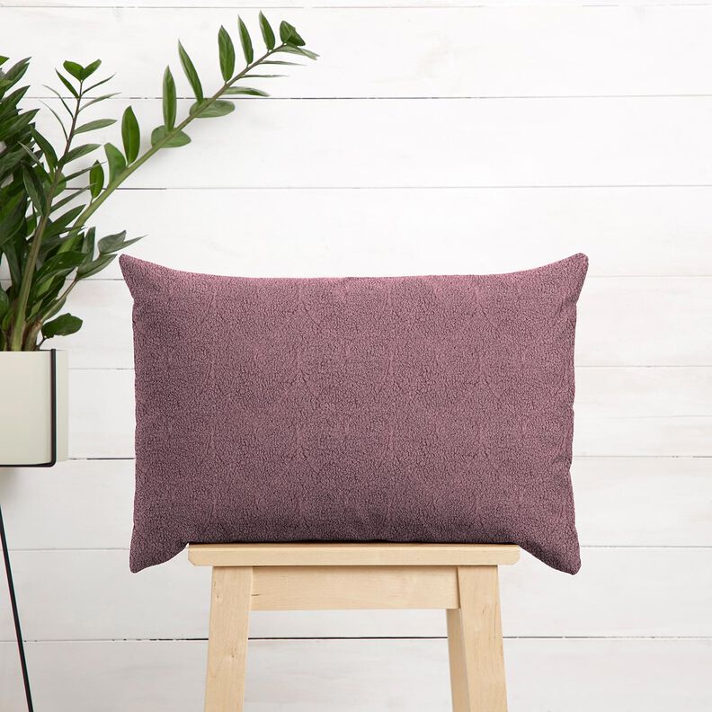 Sztuczne futerko wzór w serca | Poppy Fabrics – ciemny brudny róż,  image number 6