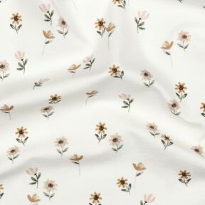 Dżersej bawełniany śliczne kwiatki nadruk cyfrowy | Poppy Fabrics – kość słoniowa/karmelka, 