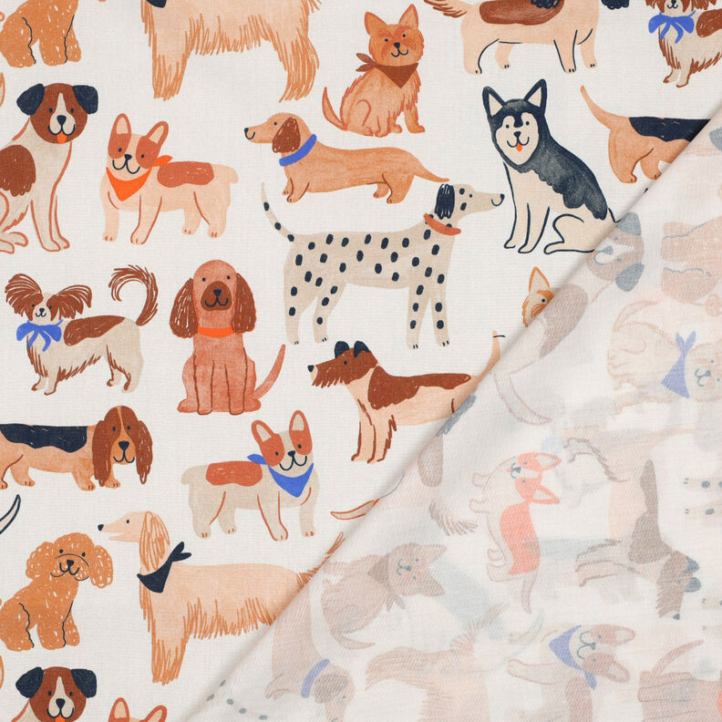 Popelina bawełniana psy nadruk cyfrowy | Poppy Fabrics – mleczna biel, image number 5