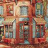 Panel dekoracyjny Gobelin bistro francuskie – błękit/terakota,  thumbnail number 1