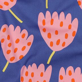Popelina bawełniana Tulips | Nerida Hansen – niebieska lilia/róż, 