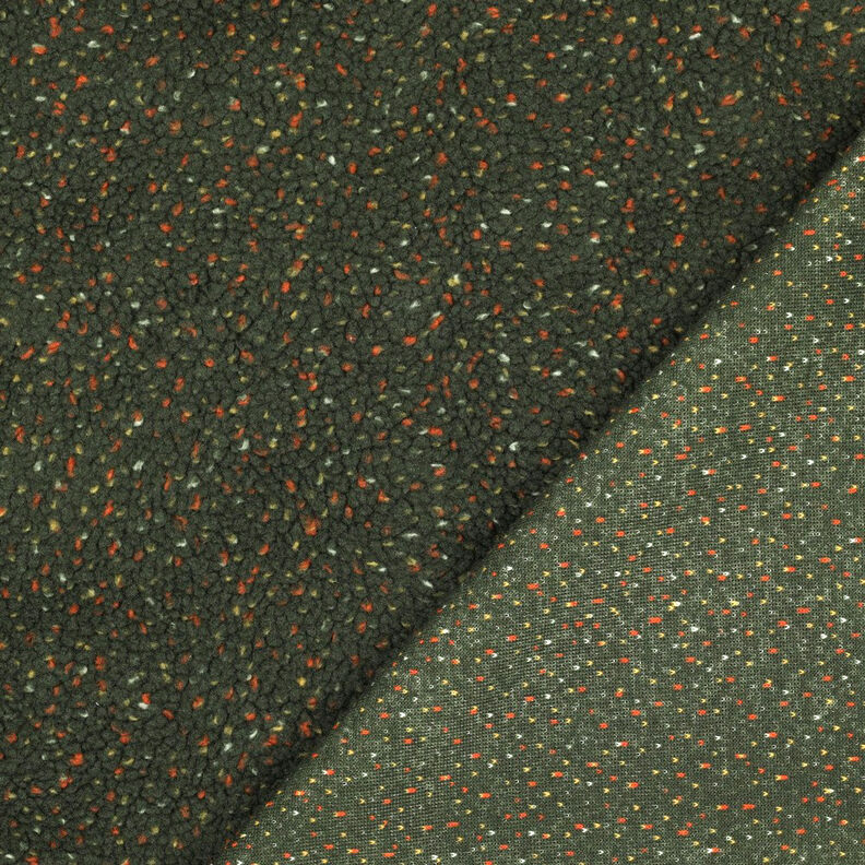 Puszysty plusz Tweed Melanż | Poppy Fabrics – ciemna zieleń, image number 4
