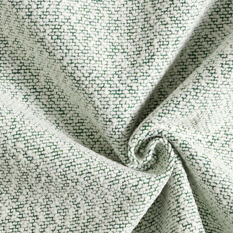 Tkanina outdoor Delikatna tkanina bouclé – zieleń/mleczna biel,  image number 1