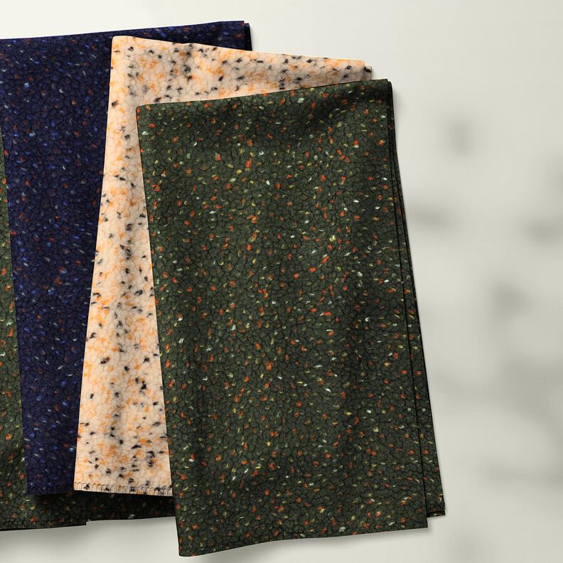 Puszysty plusz Tweed Melanż | Poppy Fabrics – ciemna zieleń, image number 5