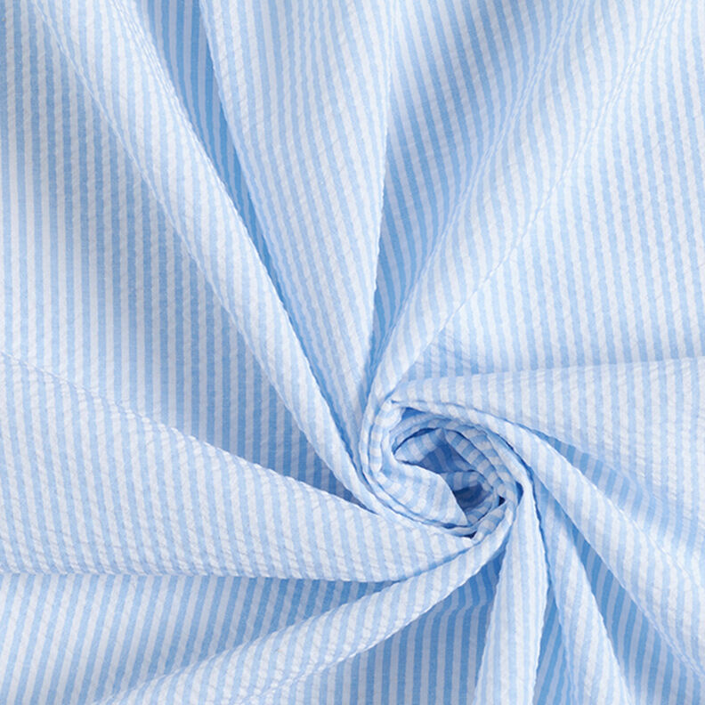 Kora Mieszanka z bawełną paski – jasnoniebieski/mleczna biel,  image number 3
