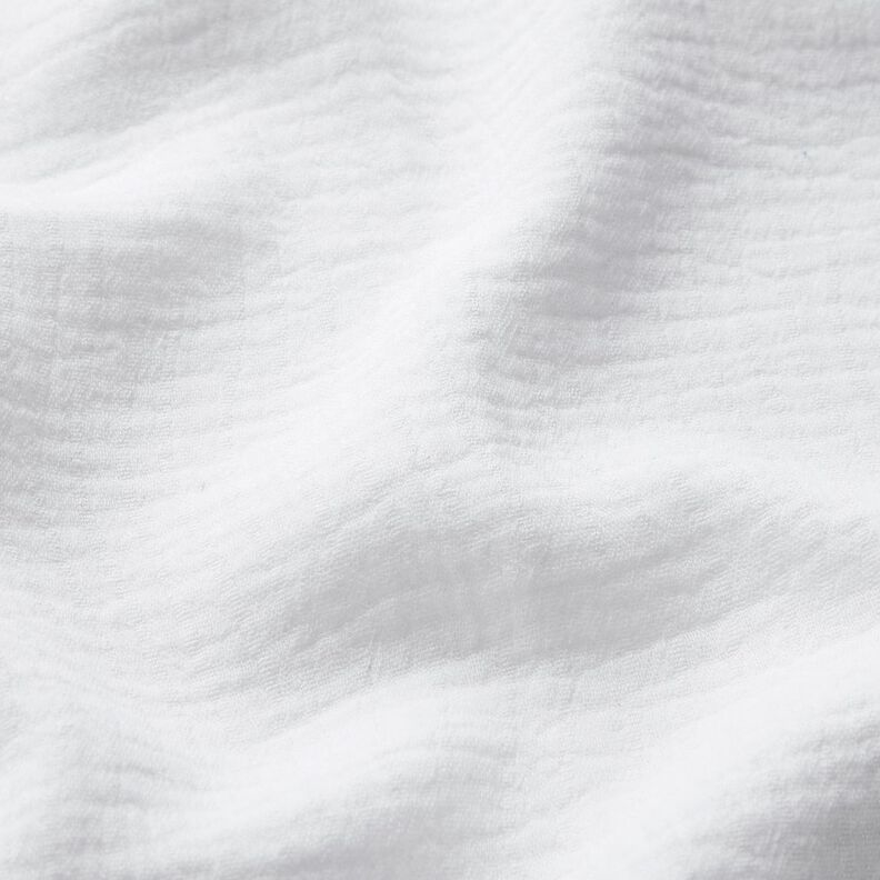 Mieszanka lnu i bawełny Żakard wzór w fale – biel,  image number 2