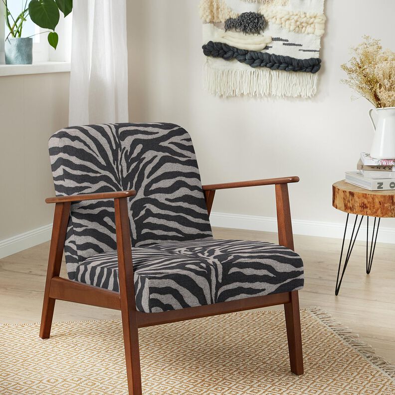Tkanina tapicerska Żakard zebra – czerń/szary, image number 7