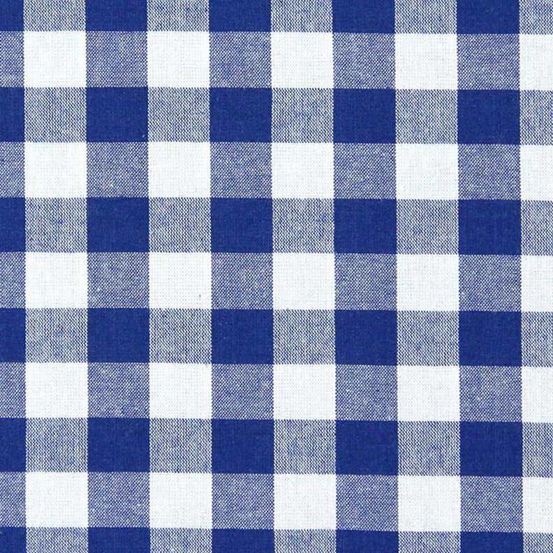 Tkanina bawełniana Kratka Vichy 1,7 cm – błękit królewski/biel,  image number 1