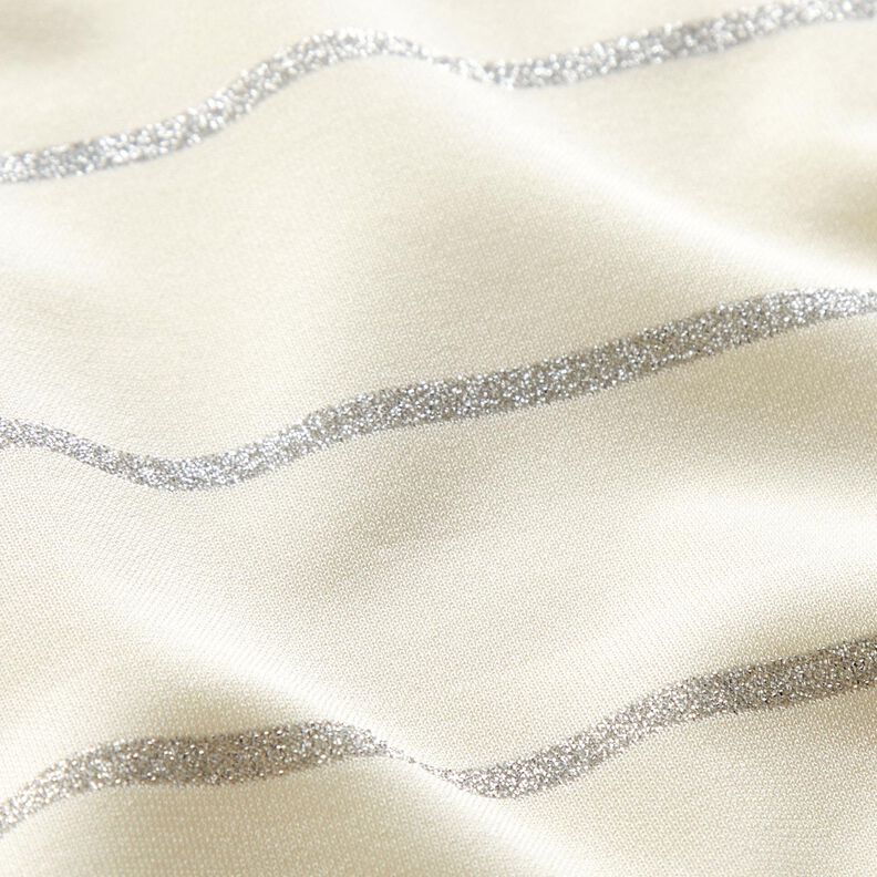 Dżersej w szerokie, błyszczące paski &ndash; biel/srebrny metaliczny,  image number 3