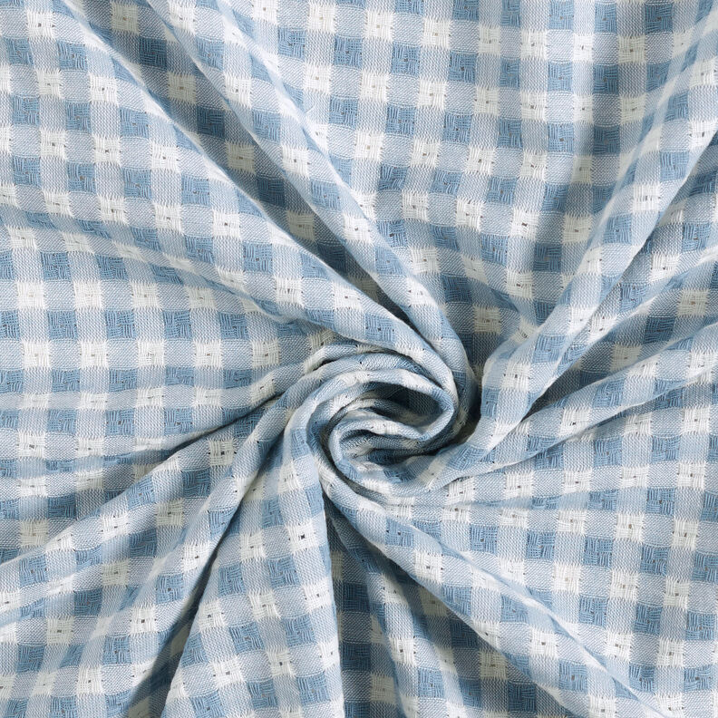Tkanina bawełniana ze strukturą w kratkę – biel/jasnoniebieski,  image number 4
