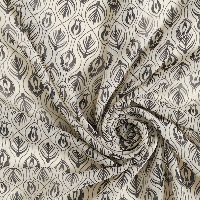 Szyfon ze wzorem w stylu art deco – czerń/biel, image number 3