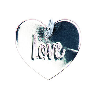 Przywieszka Love [Ø17 mm] | Rico Design – srebro metaliczny, 