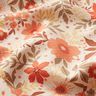 Tkanina dekoracyjna półpanama w bujne kwiaty – koral/naturalny,  thumbnail number 2