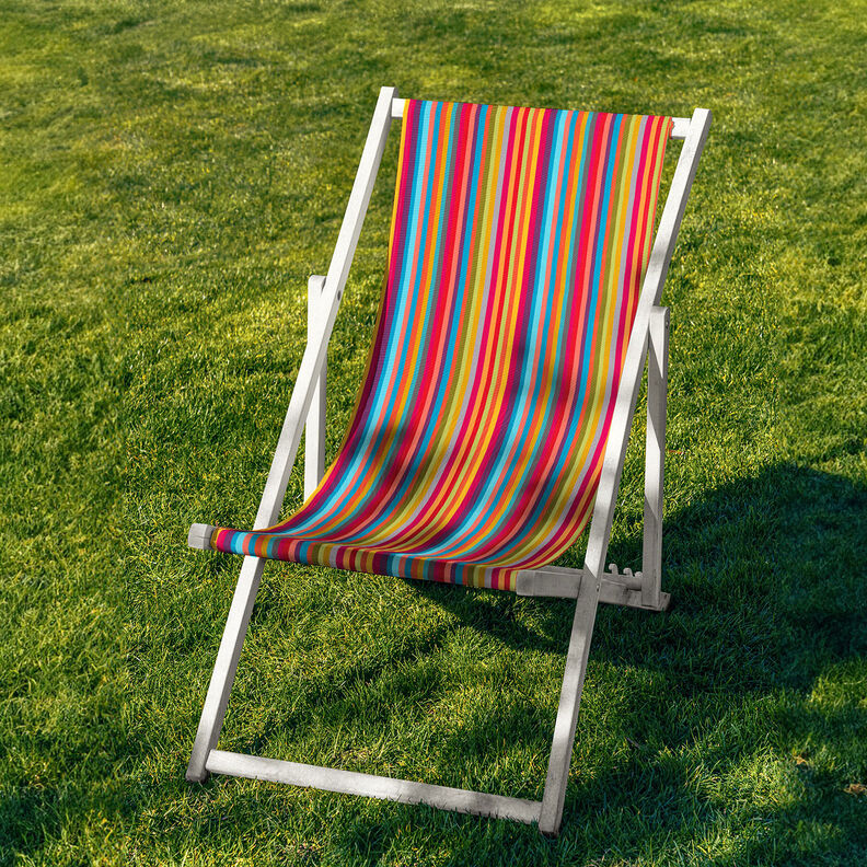 Outdoor Tkanina na leżaki Podłużne paski 44 cm – intensywny róż/błękit,  image number 4