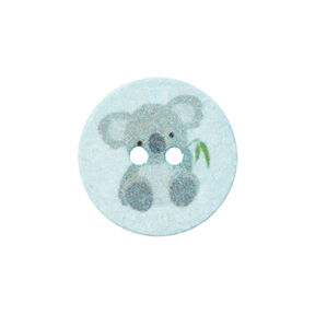 Guzik poliestrowy z 2 dziurkami Recycling Koala [Ø18 mm] – błękit, 