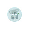 Guzik poliestrowy z 2 dziurkami Recycling Koala [Ø18 mm] – błękit,  thumbnail number 1