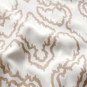 Tkanina bawełniana w wężowe linie &ndash; beż/ciemny beż, 