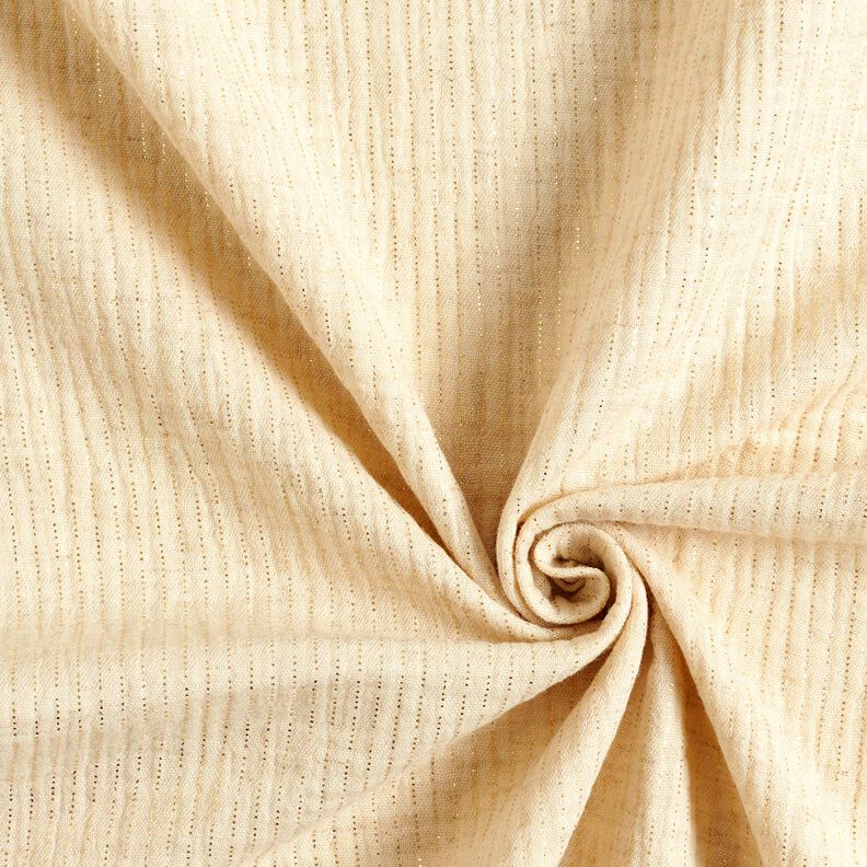 Muślin / Tkanina double crinkle Mieszanka lnu błyszczące kropki – krem, image number 3