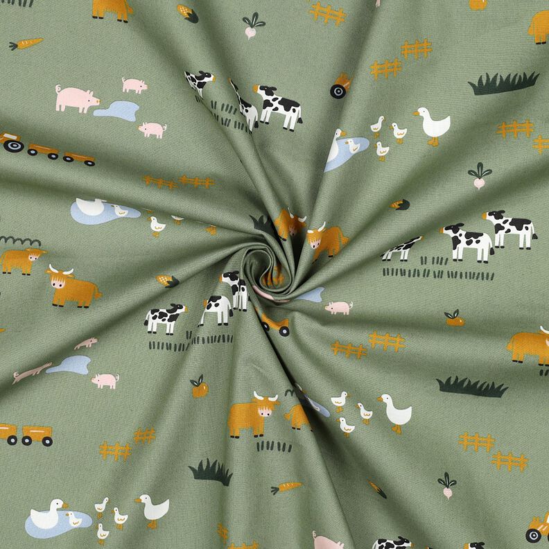 Popelina bawełniana zwierzęta gospodarskie | Poppy Fabrics – pinia, image number 3