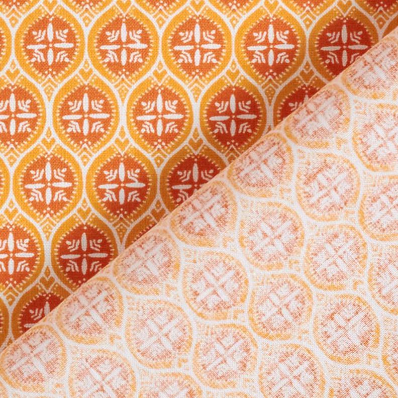 Tkanina bawełniana kreton Ornamenty na płytkach – pomarańcza,  image number 4