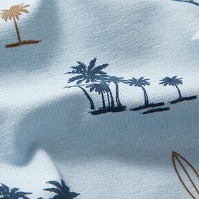 Dżersej bawełniany Hawaii Feeling – srebrny niebieski, 