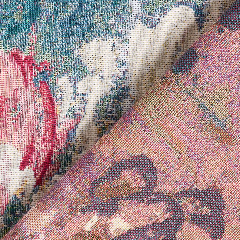 Tkanin dekoracyjna Gobelin lilie wodne – jasnobeżowy/zieleń, image number 4