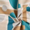 Tkanin dekoracyjna Half panama abstrakcyjne kształty – naturalny/petrol,  thumbnail number 3