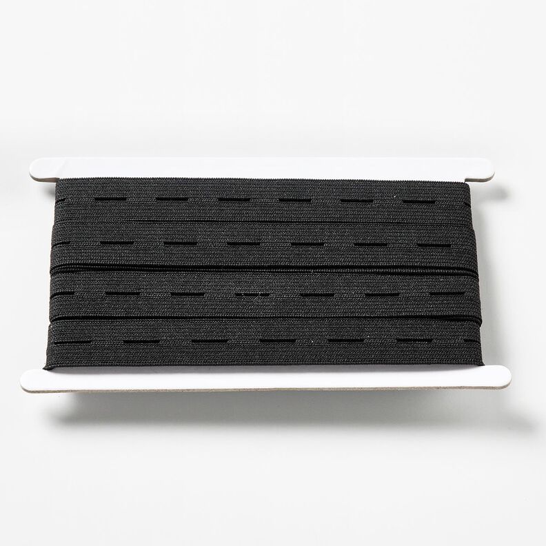 Guma z dziurkami na guziki [3 m | 20 mm] – czerń,  image number 1