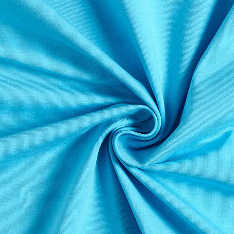 Dżersej bawełniany średniej ciężkości jednokol. – turkus,  image number 1