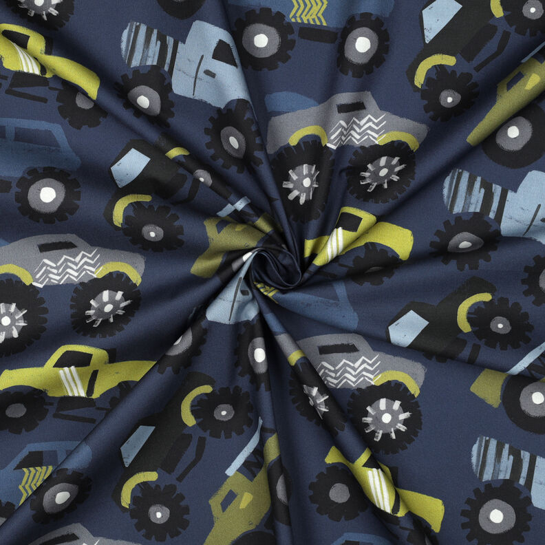 Popelina bawełniana monster trucki | Poppy Fabrics – granat,  image number 3