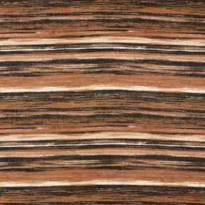 Dżersej Brokat w rozmazane paski – brąz/czerń, 