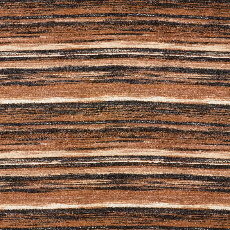 Dżersej Brokat w rozmazane paski – brąz/czerń,  image number 1