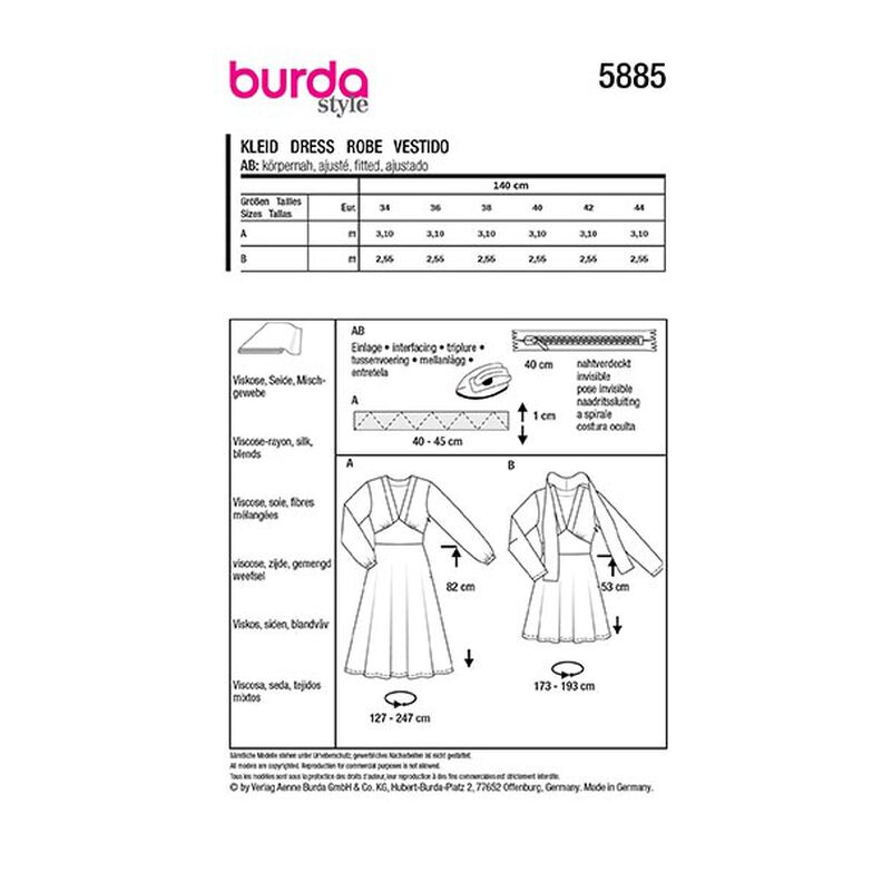 Sukienka | Burda 5885 | 34-44,  image number 9