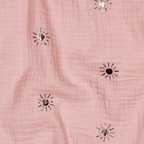 Muślin / Tkanina double crinkle słońca Nadruk foliowy | Poppy Fabrics – jasny brudny róż/pastelowy, 