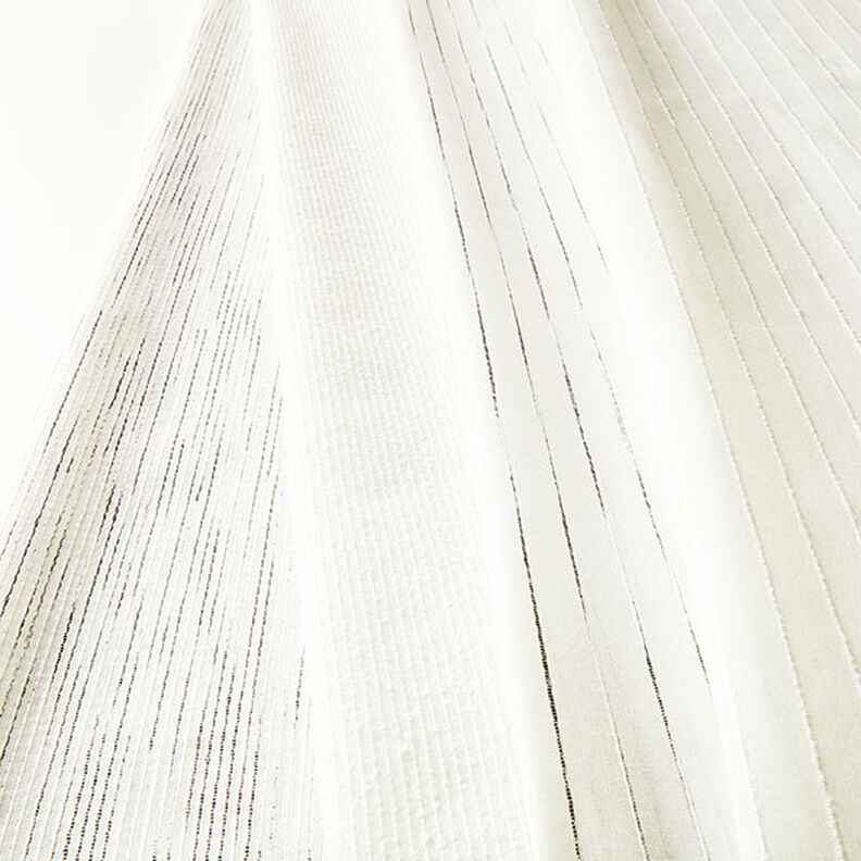 Tkanina na firany w paski z efektowną przędzą 300 cm – biel,  image number 4