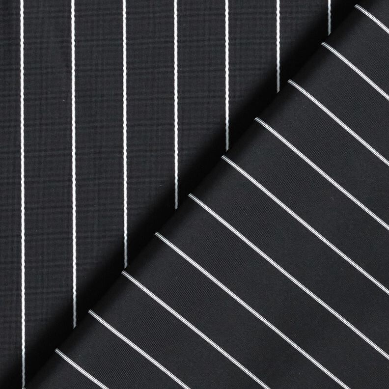 Tkanina na spodnie, stretch w prążki – czerń/biel,  image number 4
