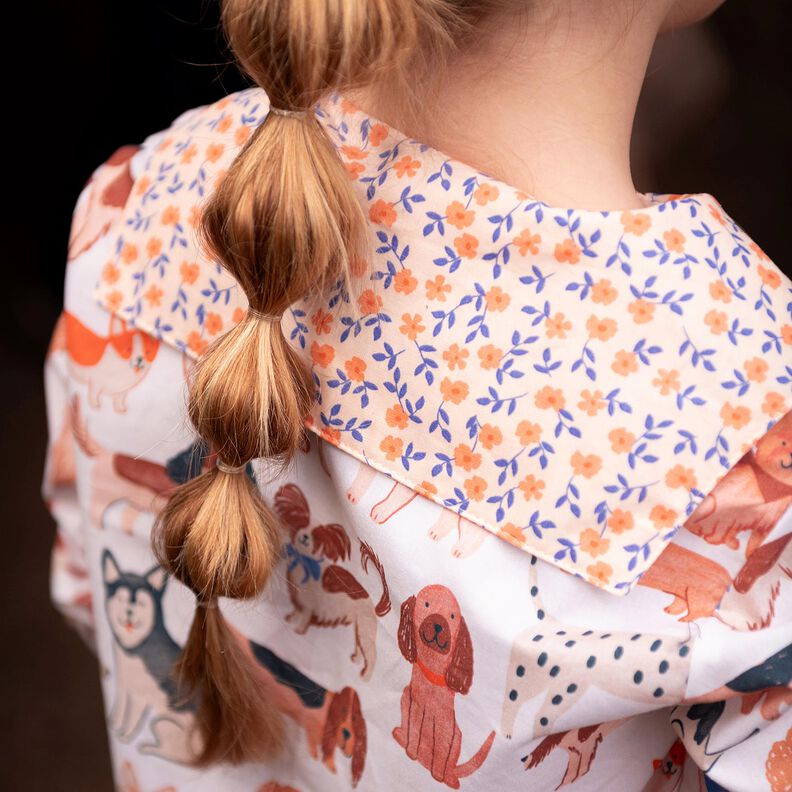 GOTS Popelina bawełniana drobne kwiatuszki | Poppy Fabrics – naturalny/brzoskwiniowopomarańczowy, image number 8