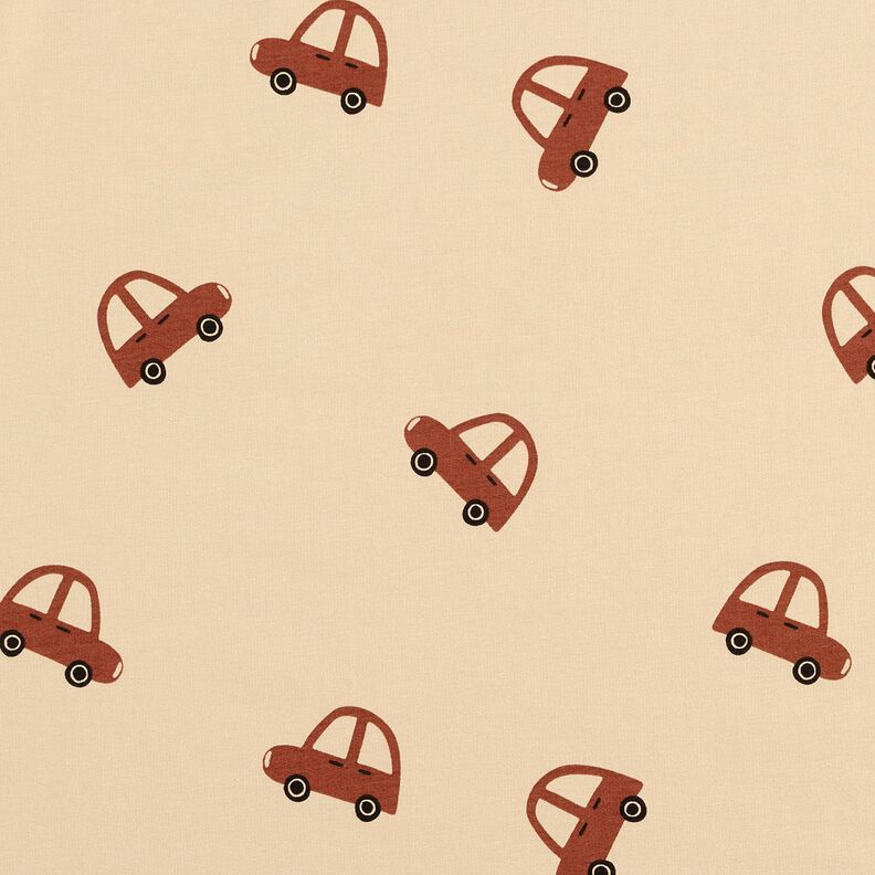 Dzianina dresowa p?telkowa French Terry du?e samochody retro &ndash; krem,  image number 1