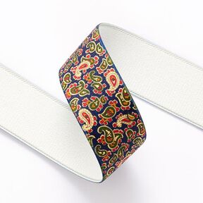 Guma – paisley [ 3,5 cm ] – granat/zieleń, 
