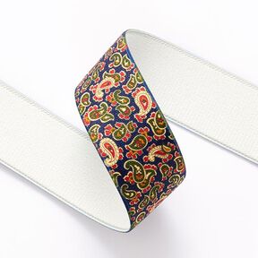 Guma – paisley  [ 3,5 cm ] – granat/zieleń, 