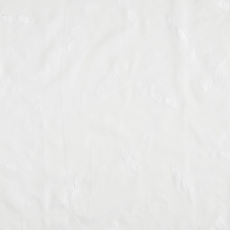 Satyna bawełniana haft tęczy – biel,  image number 1